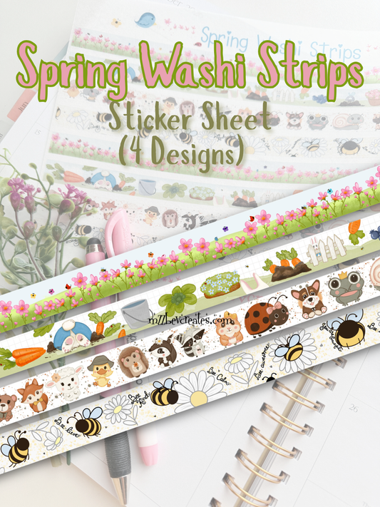 Spring Washi Strips - Sticker Sheet