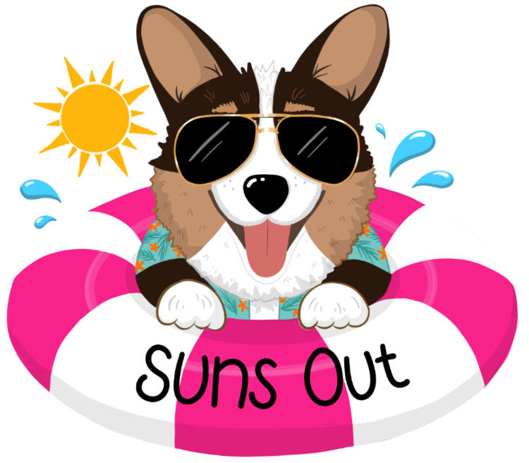 Suns Out, Bums Out Summer, Corgi, Sparkly Double-Sided Magnetic Bookmark