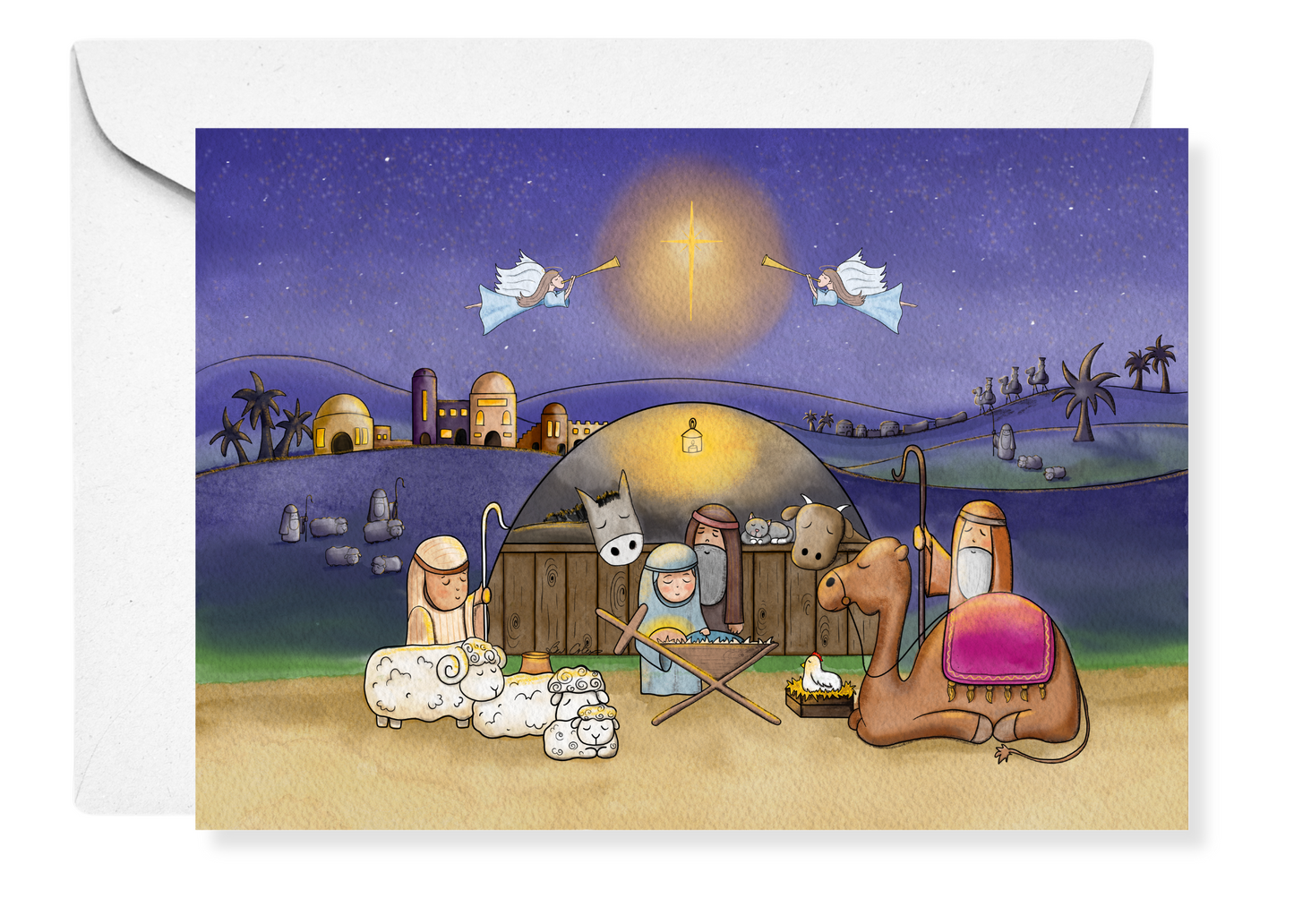 Manger to the Cross Nativity Greeting Card